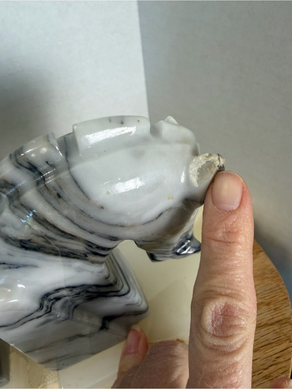 Vintage Marble Horse Head Bookends Black White Stone Heavy Set - Picture 2 of 8
